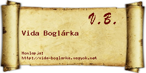 Vida Boglárka névjegykártya